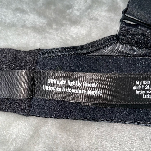 PINK Victoria’s Secret Ultimate Lightly Lined Sports Bra Grey Black Size M - Picture 7 of 8